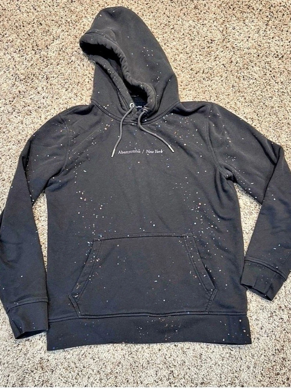 Abercrombie & Fitch New York Graphic Popover Hoodie Black Small